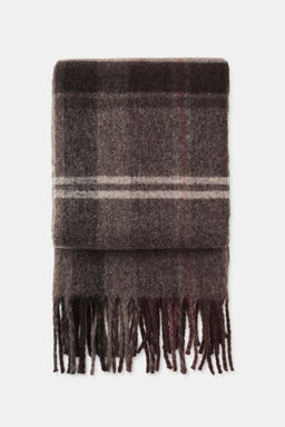 CHECK SCARF WITH FRINGE - Zara фото 7
