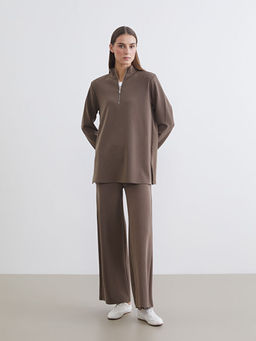 Dik Yaka ?izgili Oversize Kad?n Ti??rt