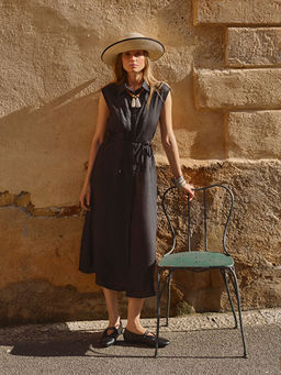 %100 Keten G?mlek Elbise