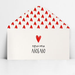 Цена за 10 шт. Конверт для денег Просто люблю, 16.5?8 см