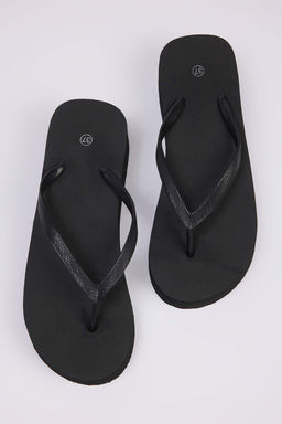 Siyah Kad?n Parmak Aras? Dolgu Topuk Wedge Kad?n Pilaj Terlik TAKSS25TE00062 - Trendyolmilla фото 2