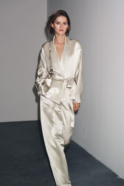 ZW COLLECTION SATIN TROUSERS WITH DARTS