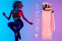 Бутылка для воды 500 мл 6,5*6,5*23 см "Style Matte" с углублениями д/пальцев пыльная роза