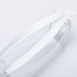 Косметичка на молнии, треугольная, средний размер, белая/прозрачная