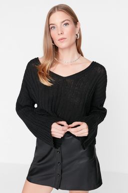 Tas Merserize Gorunumlu Yunlu Genis Kal?p Basic Triko Kazak TWOAW23KZ01844 - Trendyolmilla фото 16