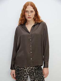 Oversize Saten Kad?n G?mlek