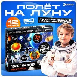 Набор для опытов Полет на луну, набор 12 опытов - Эврики фото 7
