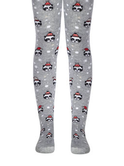CONTE-KIDS Новогодние колготки Xmas panda серый