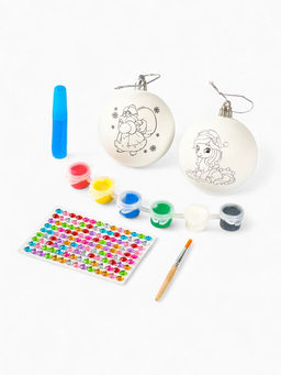 Елочные шары под раскраску «Исполнения желаний», краски, 7 см, 2 шт., набор для творчества