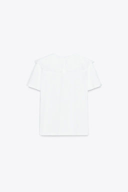 EMBROIDERED PETER PAN COLLAR T-SHIRT - Zara фото 6