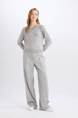 Wide Leg Yuksek Bel Standart Boy Pantolon - Defacto фото 7