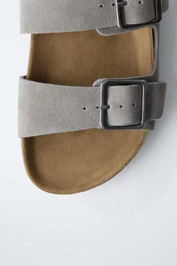 SANDALIA HEBILLAS PIEL / Gris - Zara фото 6