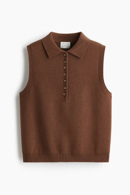 Su?ter sin mangas con cuello camisero