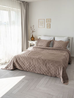 Покрывало велюр 260x260 светло-коричневый велюр