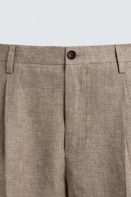 PANTAL?N REGULAR FIT 100% LINO / Blanco - Zara фото 9