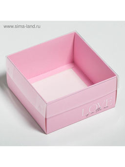 Цена за 5 шт. Коробка под бенто-торт с PVC крышкой Love, 12 х 6 х 11,5 см - Дарите счастье фото 3