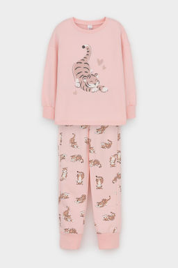 К 1567/светлый лосось,тигрята пижама дет