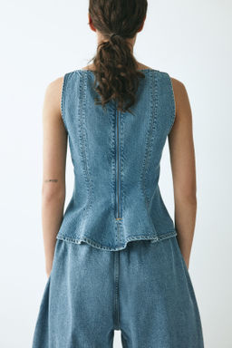 Top denim con peplum - H&m фото 5