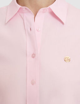 Pembe Slim Fit Pamuklu Basic G_mlek