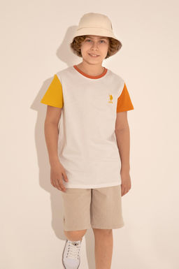 Футболка цвета экрю для мальчика - U.s. polo assn фото 10