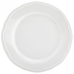 "Совершенство" Тарелка мелкая фарфоровая д190мм h19мм, белый, рельефный декор, волнистый край (Китай)