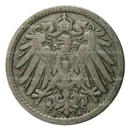 Монета 5 пфеннигов 1907 года A Германия