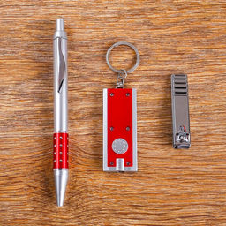 Набор подарочный 3в1 (ручка, кусачки, фонарик красный) - Simaland фото 3