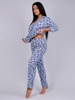 Пижама, домашний костюм ДК-515-зайцы голубой - Ihomelux фото 3