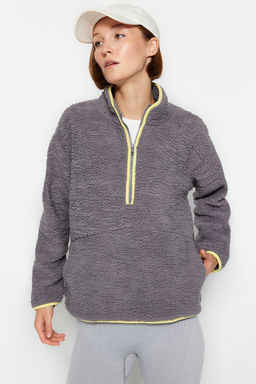 Gri Pelus Orme Spor Sweatshirt THMAW23SW00021