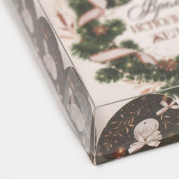 Цена за 5 шт. Коробка для кондитерских изделий новогодняя с пластиковой крышкой «Время исполнения желаний», 13×13×3 с