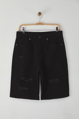 Siyah Baggy Destroylu Kot _ort & Bermuda TMNSS25SR00037