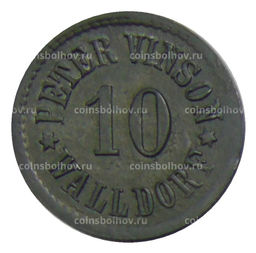 Монета 10 пфеннигов 1917 года Германия Нотгельд Валлдорф (Питер Вилсон)