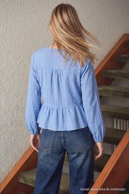 Mavi Oversize Boho Dokum G_mlek TWOSS26GO00233 - Trendyolmilla фото 4
