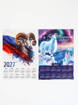 Цена за 6 шт. Календарь 2027, настенный, А4, МИКС