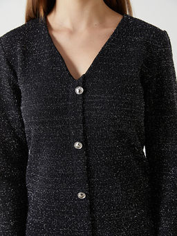 V Yaka I??lt?l? Kad?n T?vit Elbise