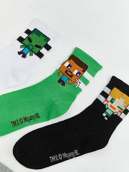 Minecraft Desenli Erkek ?ocuk Soket ?orap 5li - Waikiki фото 2