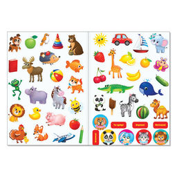 Цена за 2 шт. Наклейки многоразовые «Первые английские слова», формат А4