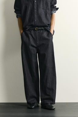 PANTAL?N CHINO DENIM LIGERO ALGOD?N - LINO / ?ndigo - Zara фото 2
