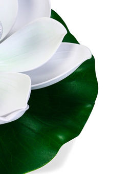 Садовый светильник для водоемов 28 х 28 х 9 см на солнечной бат-е "Лотос" бел N011