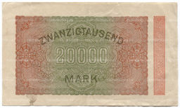 Банкнота 20000 марок 1923 года Германия