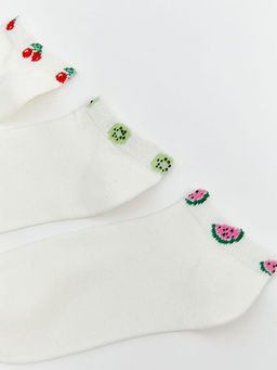 Bask?l? Kad?n Patik ?orap 5li