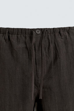 PANTAL?N RELAXED FIT 100% LINO / Marr?n oscuro - Zara фото 8