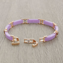 Браслет Лилу из фиолетовой керамики с Султанитом покрытие под золото, 20см - Agat77 фото 2