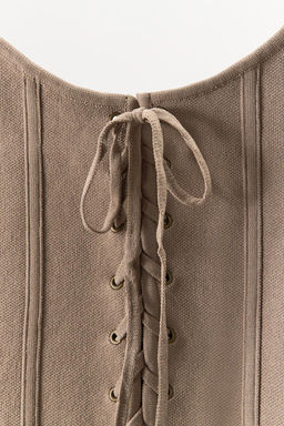 LACE-UP KNIT CORSET - Zara фото 7
