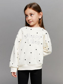 Bisiklet Yaka K?z ?ocuk Sweatshirt