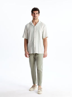 Regular Fit K?sa Kollu ?izgili Erkek G?mlek