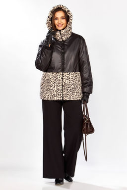 Куртка LADY SECRET 7296 черный+беж лео