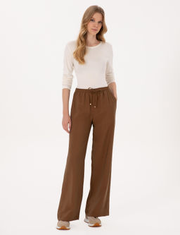 Kahverengi Loose Fit Kanvas Pantolon