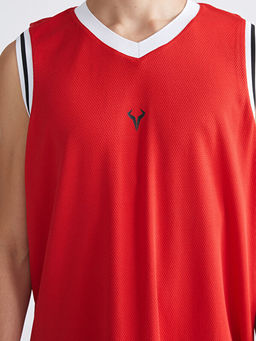 Bisiklet Yaka Bask?l? Erkek Kolsuz Ti??rt