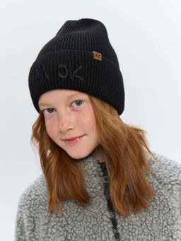 Шапка из смесового хлопка с вышивкой Уголь 7+ - Bungly фото 2